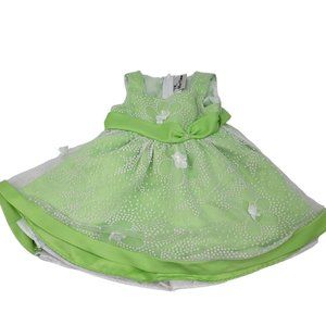 Rare Editions Dress Girls Size 12 Months Light Green Floral Sleeveless Easter